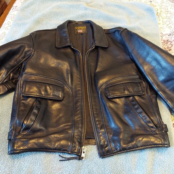 Vanson Men's Black Leather Motorcycle Jacket sz 42 - Picture 9 of 16